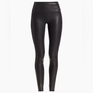 Spanx Black Faux Leather Moto High Waist Leggings, size Medium